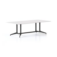 RAPIDLINE TYPHOON MEETING AND BOARDROOM TABLE RECTANGLE 2400 X 1200MM NATURAL WHITE TOP AND BLACK P/C ALL OVER FRAME