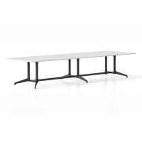 RAPIDLINE TYPHOON MEETING AND BOARDROOM TABLE RECTANGLE 4000 X 1200MM NATURAL WHITE TOP AND BLACK P/C ALL OVER FRAME