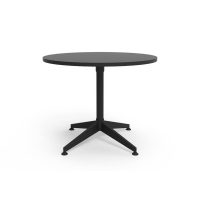 RAPIDLINE TYPHOON MEETING TABLE 4 STAR ROUND 900MM BLACK TOP AND BLACK P/C ALL OVER FRAME