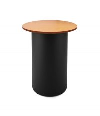 RAPIDLINE ROUND HIGH BAR TABLE DRUM BASE 900MM X 1050MM BEECH TOP AND BLACK P/C FRAME