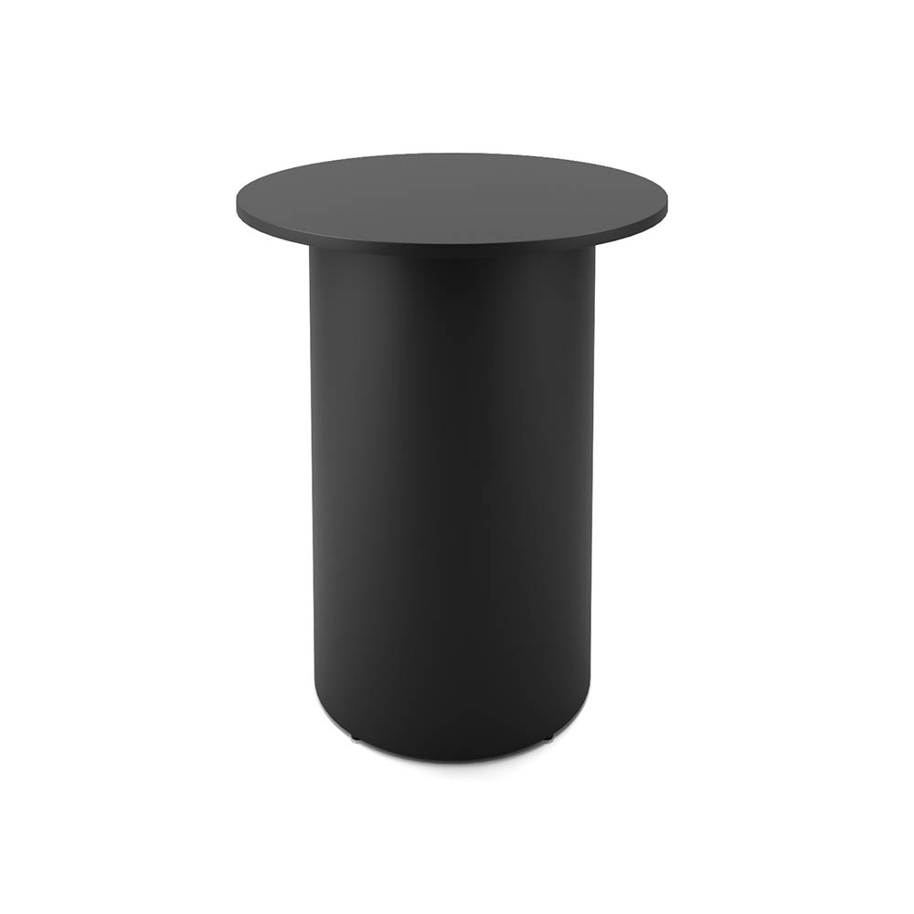RAPIDLINE ROUND HIGH BAR TABLE DRUM BASE 900MM X 1050MM BLACK TOP AND BLACK P/C FRAME