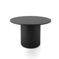 RAPIDLINE ROUND DRUM BASE TABLE 1200 X 730MM BLACK TOP AND BLACK P/C FRAME