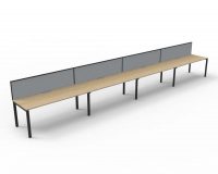 RAPID INFINITY DELUXE 4 PERSON PROFILE LEG SINGLE SIDED WORKSTATION WITH SCREEN