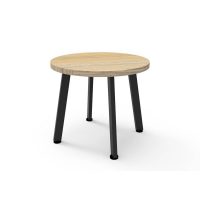 RAPIDLINE ETERNITY ROUND COFFEE TABLE 500 X 450MM NATURAL OAK TOP AND BLACK P/C FRAME