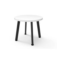 RAPIDLINE ETERNITY ROUND COFFEE TABLE 500 X 450MM WHITE TOP AND BLACK P/C FRAME