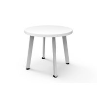 RAPIDLINE ETERNITY ROUND COFFEE TABLE 500 X 450MM WHITE TOP AND WHITE P/C FRAME