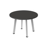 RAPIDLINE ETERNITY ROUND COFFEE TABLE 600 X 450MM BLACK TOP AND WHITE P/C FRAME