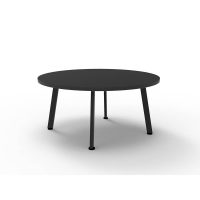 RAPIDLINE ETERNITY ROUND COFFEE TABLE 900 X 450MM BLACK TOP AND BLACK P/C FRAME