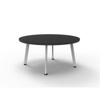 RAPIDLINE ETERNITY ROUND COFFEE TABLE 900 X 450MM BLACK TOP AND WHITE P/C FRAME