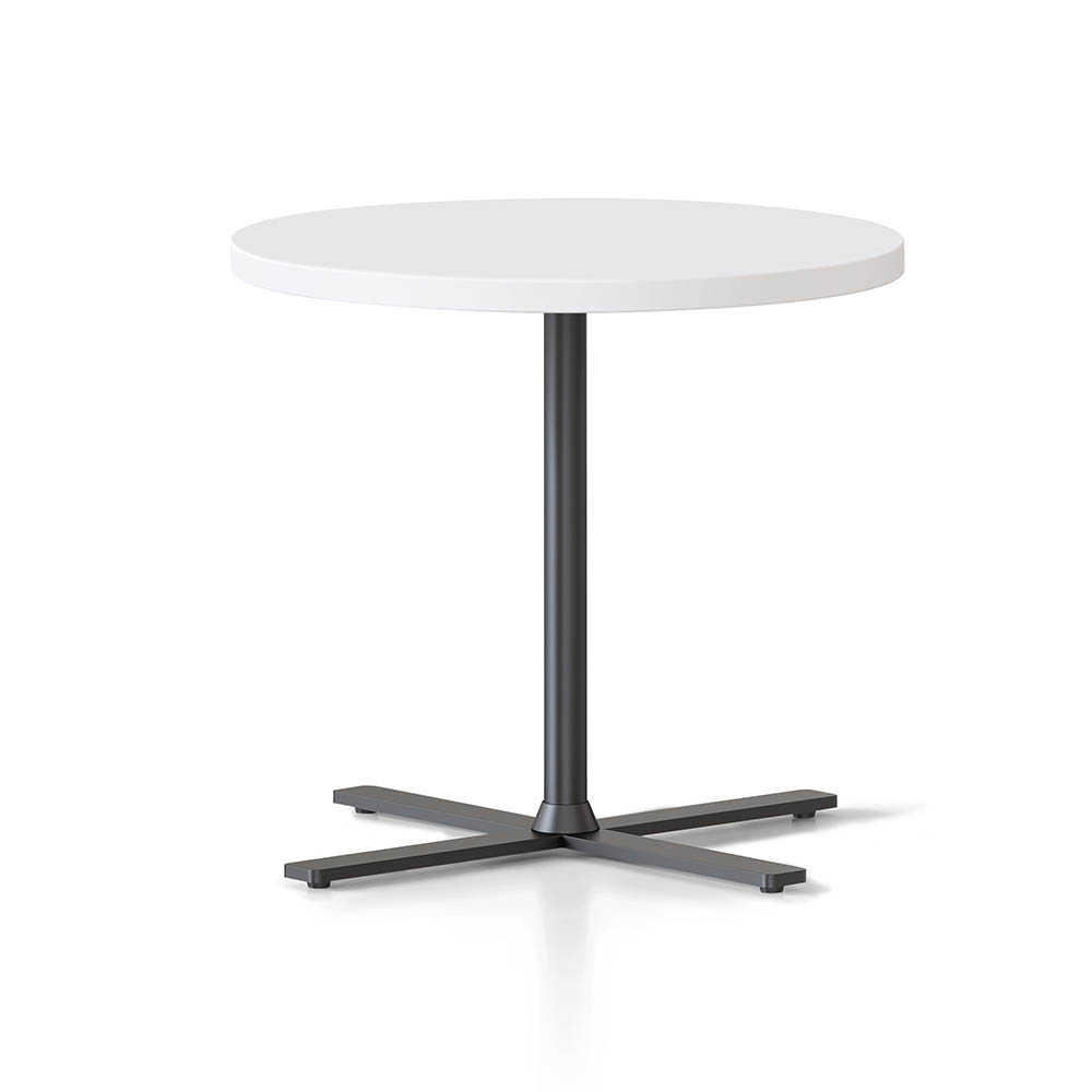 RAPIDLINE KOLO SIDE AND COFFEE TABLE 500 X 457MM WHITE TOP AND BLACK P/C FRAME