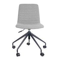 RAPIDLINE PIXEL SWIVEL 5 STAR BASE CHAIR 630 X 630 X 830MM LIGHT GREY PU AND BLACK P/C FRAME