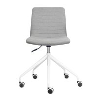 RAPIDLINE PIXEL SWIVEL 5 STAR BASE CHAIR 630 X 630 X 830MM LIGHT GREY PU AND WHITE P/C FRAME