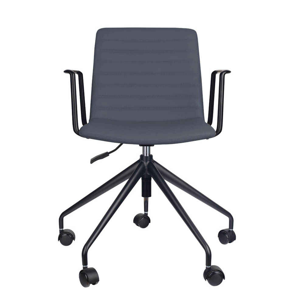 RAPIDLINE PIXEL 5 STAR CHAIR WITH ARMS FRENCH NAVY/BLACK