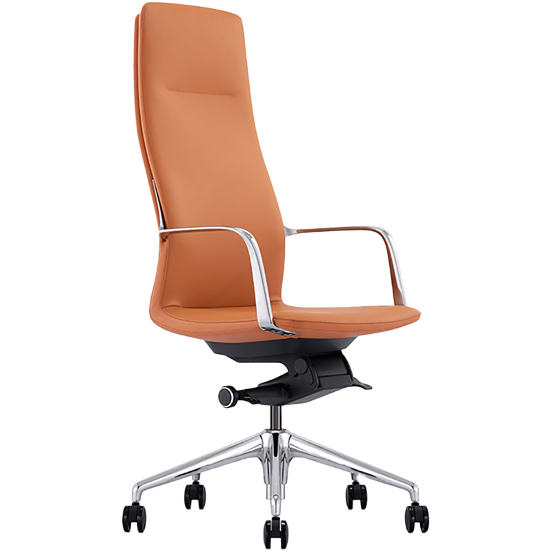 EXECUTIVE PORTFOLIO SEAFORD CHAIR HIGH BACK GENUINE LEATHER 490 X 450 X 1160MM ORANGE