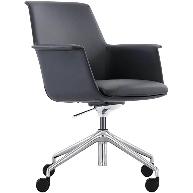 EXECUTIVE PORTFOLIO MANLY CHAIR MEDIUM BACK PU LEATHER 530 X 460 X 820MM BLACK