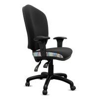 ORANGE DUST ALICE CHAIR WITH ARMS HIGH BACK 510 X 490 X 960MM ROCK BLACK