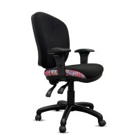 ORANGE DUST ALICE CHAIR WITH ARMS MEDIUM BACK 510 X 490 X 880MM OPAL BLACK