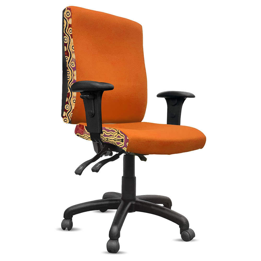 ORANGE DUST SPECTRUM KATHERINE OFFICE CHAIR WITH ARMS HIGH BACK 510 X 450 X 990MM GOLDEN ORANGE