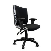 ORANGE DUST KATHERINE CHAIR WITH ARMS MEDIUM BACK 510 X 450 X 910MM COCKATOO BLACK