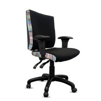 ORANGE DUST KATHERINE CHAIR WITH ARMS MEDIUM BACK 510 X 450 X 910MM ROCK BLACK