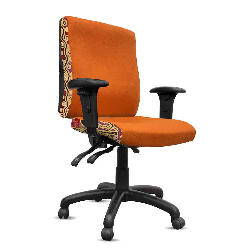 ORANGE DUST SPECTRUM KATHERINE OFFICE CHAIR WITH ARMS MEDIUM BACK 510 X 450 X 910MM GOLDEN ORANGE