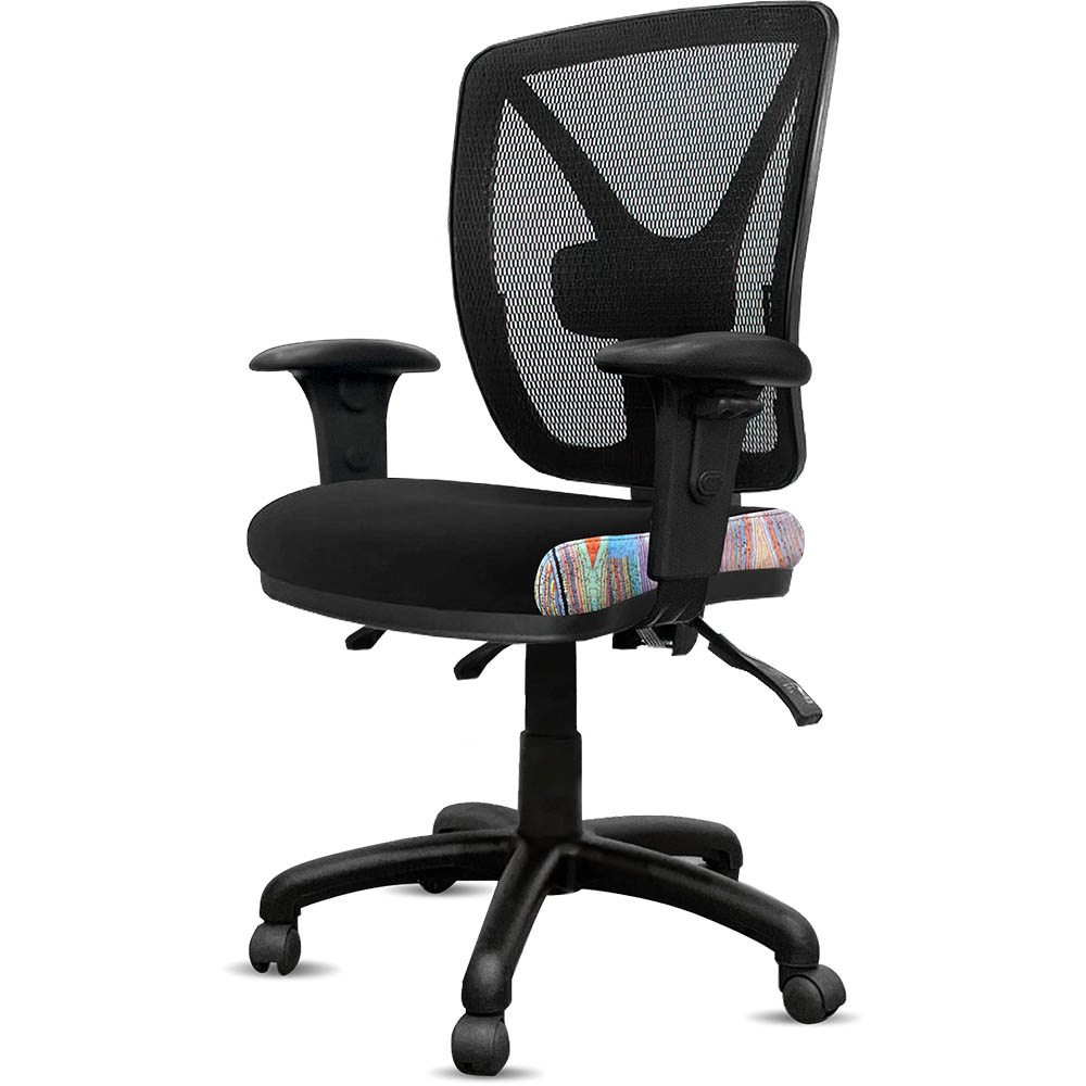 ORANGE DUST KIMBERLEY CHAIR WITH ARMS MESH BACK 510 X 490 X 1040MM ROCK BLACK