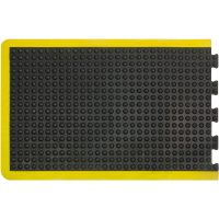 MATTEK MODULAR BUBBLE MAT END 900 X 1200MM YELLOW/BLACK