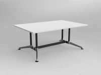 OLG MODULUS MEETING TABLE TWIN POST COLLAR LEG 1800 X 1200MM WHITE TOP