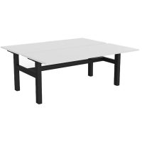 OLG AGILE FIXED HEIGHT 2-PERSON DESK WORKSTATION BLACK FRAME 1800MM X 750MM WHITE TOP