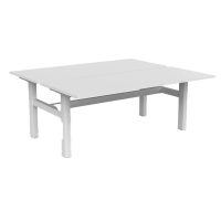 OLG AGILE FIXED HEIGHT 2-PERSON DESK WORKSTATION WHITE FRAME 1800MM X 750MM WHITE TOP