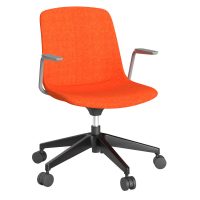 OLG VISTA SWIVEL CHAIR WITH ARMS FULLY UPHOLSTERED BLACK BASE AND RUST SEAT