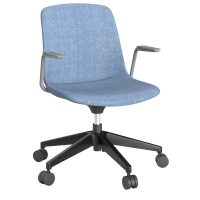 OLG VISTA SWIVEL CHAIR WITH ARMS FULLY UPHOLSTERED BLACK BASE AND SKY SEAT