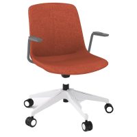 OLG VISTA SWIVEL CHAIR WITH ARMS FULLY UPHOLSTERED WHITE BASE AND RUST SEAT