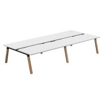 OLG PLANTATION 4-PERSON DSD WORKSTATION 1500 X 750MM WHITE TOP/OAK FRAME
