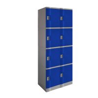STEELCO ABS PLASTIC LOCKER 4 DOOR DOUBLE BANK 1940 X 760 X 500MM