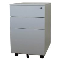 STEELCO TRIMLINE MINI MOBILE PEDESTAL BF 490 X 390 X 500MM WHITE SATIN