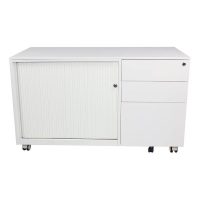 STEELCO TRIMLINE MOBILE CADDY RIGHT HAND ORIENTATION 615 X 1050 X 500MM WHITE SATIN