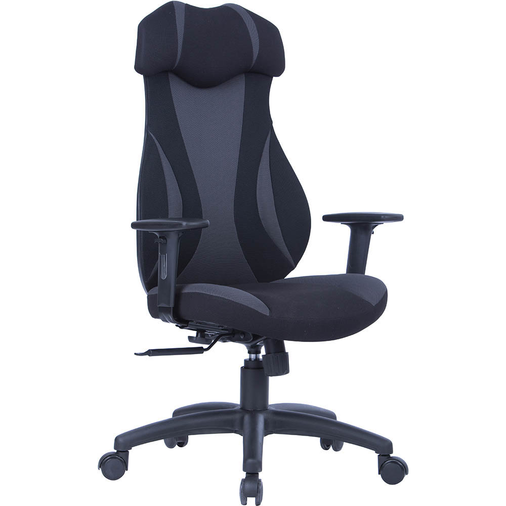 MONZA GAMING CHAIR HIGH BACK ARMS GREY/BLACK