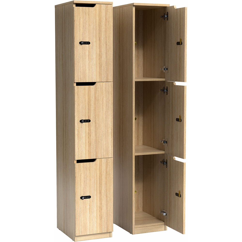 OLG KNOX 3 DOOR LOCKER 305 X 455 X 1805MM NEW OAK RAVINE