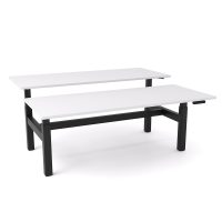 OLG AGILEMOTION DOUBLE SIDED DESK DUAL MOTOR ELECTRIC HEIGHT ADJUSTABLE 1200MM X 750MM BLACK FRAME / WHITE TOP
