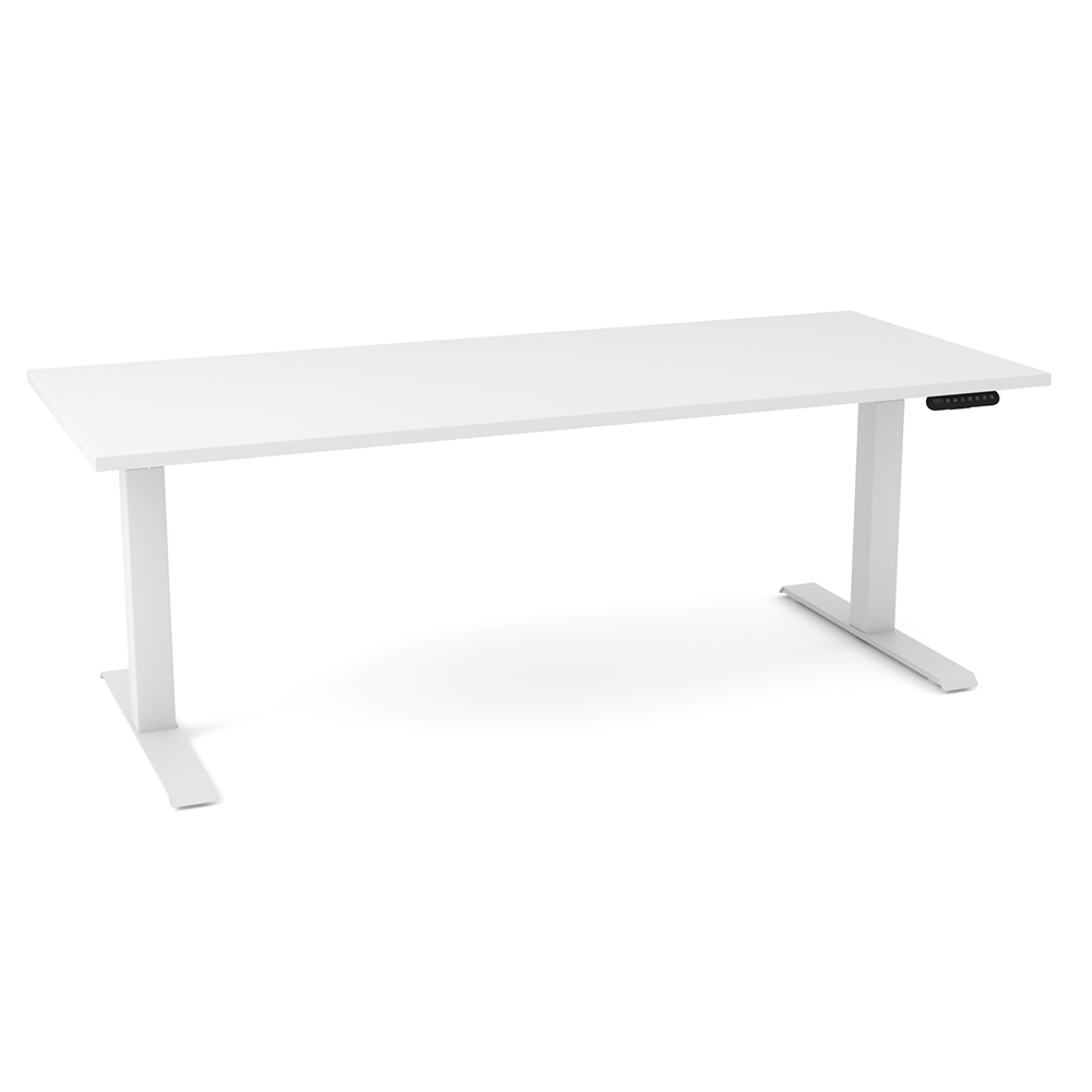 OLG AGILEMOTION SINGLE SIDED DESK DUAL MOTOR 1200 X 750 WHITE FRAME / WHITE TOP