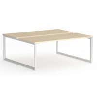 OLG ANVIL 2-PERSON DSD WORKSTATION WHITE FRAME 1800 X 750MM NORDIC MAPLE