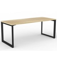 OLG ANVIL STRAIGHT WORKSTATION BLACK FRAME 1800 X 750MM NEW OAK RAVINE