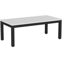 OLG AXIS COFFEE TABLE 1200 X 600MM BLACK FRAME WHITE TOP