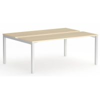 OLG AXIS 2-PERSON DSD WORKSTATION WHITE FRAME 1800 X 750MM NORDIC MAPLE