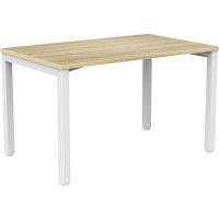 OLG AXIS SINGLE SIDED DESK 1200 X 750MM WHITE FRAME NEW OAK TOP