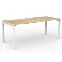 OLG AXIS STRAIGHT WORKSTATION WHITE FRAME 1800 X 750MM NEW OAK RAVINE
