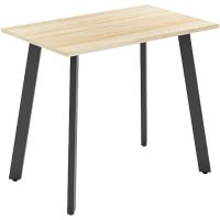 OLG FLARE BAR LEANER 4 LEG BLACK FRAME 1200MM X 750MM NEW OAK RAVINE