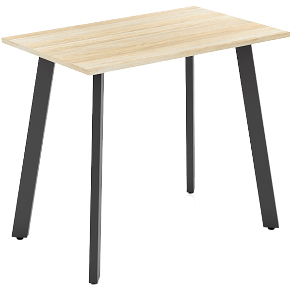 OLG FLARE BAR LEANER 4 LEG BLACK FRAME 1200MM X 750MM NEW OAK RAVINE