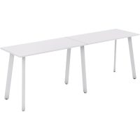 OLG FLARE BAR LEANER 6 LEG WHITE FRAME 3000MM X 750MM WHITE 2-PIECE TOP